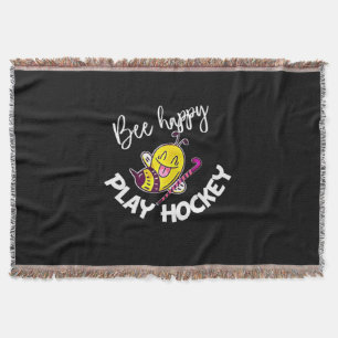 Beekeeper Gift Bee Happy Play Hockey Throw Blanket