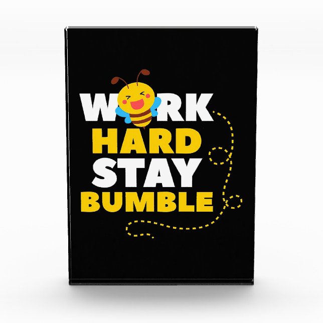 Beekeeper Gift | Bee Work Hard Stay Bumble Photo Block (Front)