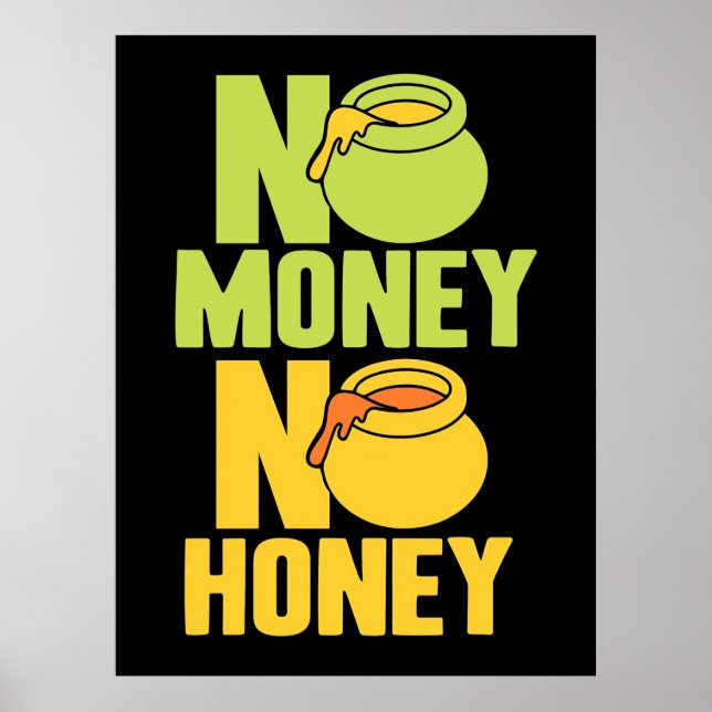Beekeeper Gift | Beekeeper No Money No Honey Poster (Front)