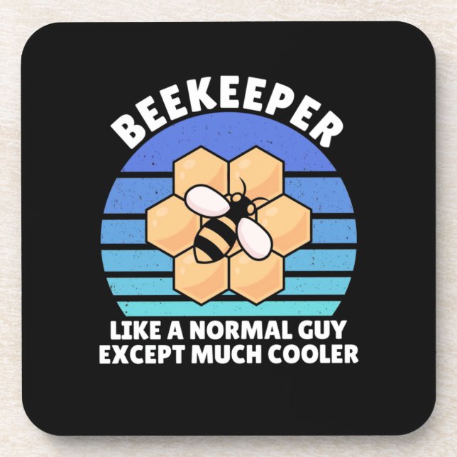 Beekeeper Gift | Beekeeper Retro Vintage Coaster (Front)