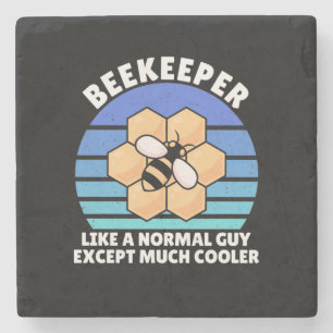Beekeeper Gift   Beekeeper Retro Vintage Stone Coaster