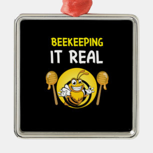Beekeeper Gift BeeKeeping Dad Metal Ornament
