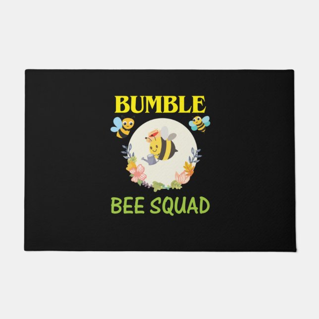 Beekeeper Gift | Bumble Bee Squad Doormat (Front)