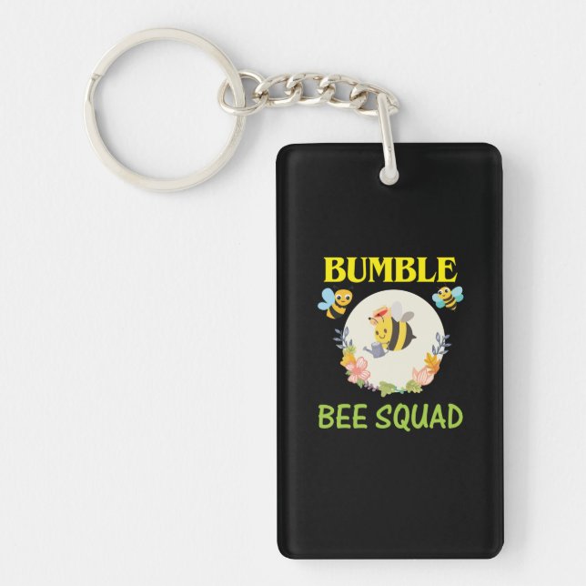 Beekeeper Gift | Bumble Bee Squad Key Ring (Front)