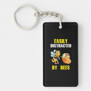 Beekeeper Gift Easily Distracted By Bees Key Ring