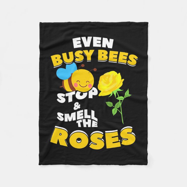 Beekeeper Gift | Even Busy Bees Fleece Blanket (Front)