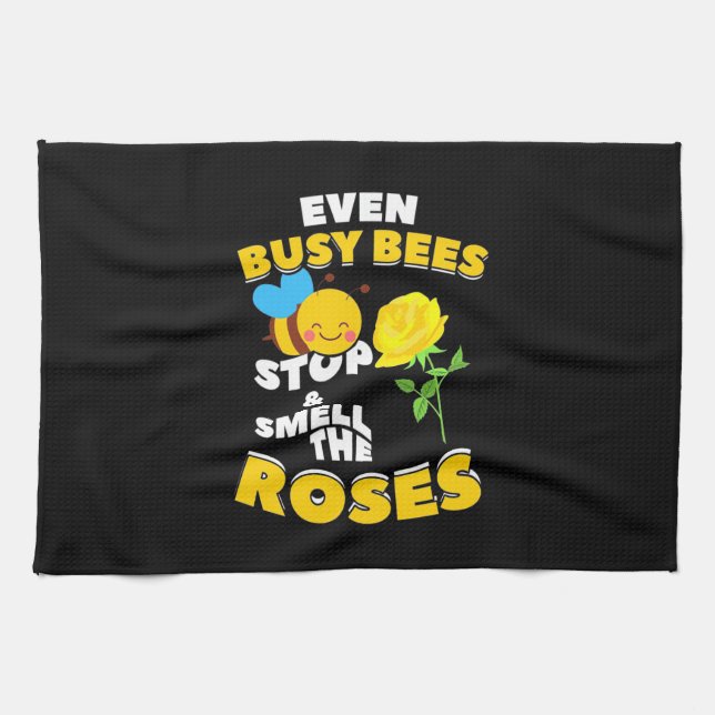 Beekeeper Gift | Even Busy Bees Tea Towel (Horizontal)
