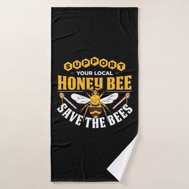 Beekeeper Gift | Honey Bee Save The Bees Bath Towel (Bath Towel)