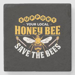 Beekeeper Gift   Honey Bee Save The Bees Stone Coaster