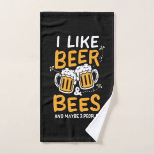 Beekeeper Gift   I Like Beer And Bees Hand Towel