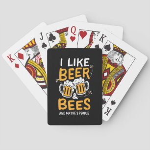 Beekeeper Gift I Like Beer And Bees Playing Cards