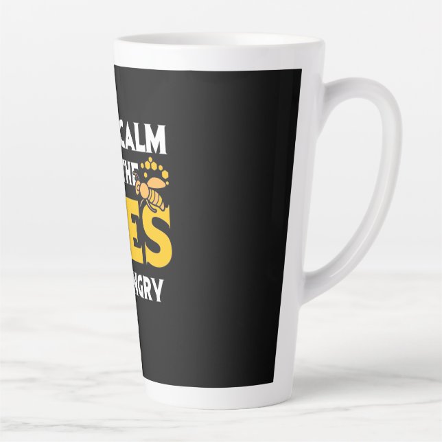 Beekeeper Gift | Keep Calm Or The Bees Get Angry Latte Mug (Right)