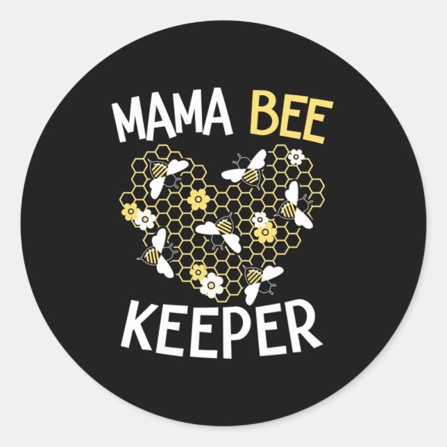 Beekeeper Gift | Mama Bee Keeper Classic Round Sticker (Front)