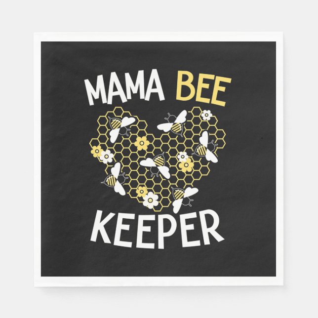 Beekeeper Gift | Mama Bee Keeper Napkin (Front)