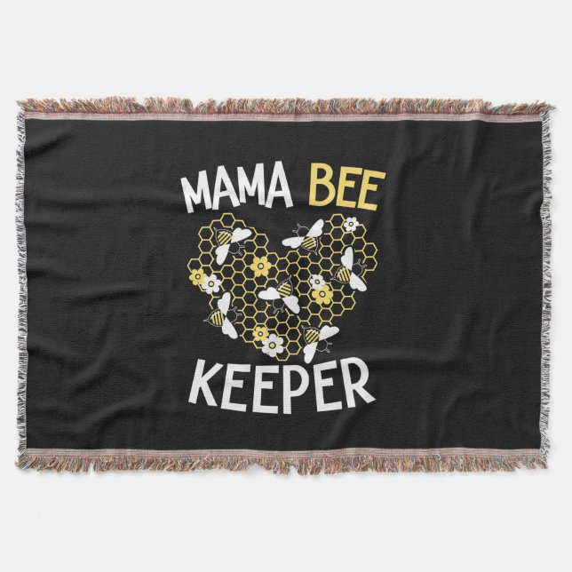 Beekeeper Gift | Mama Bee Keeper Throw Blanket (Front)