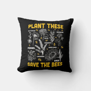 Beekeeper Gift   Plant These Save The Bees Cushion