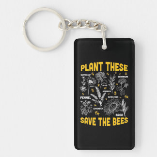 Beekeeper Gift | Plant These Save The Bees Key Ring