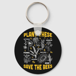 Beekeeper Gift   Plant These Save The Bees Key Ring