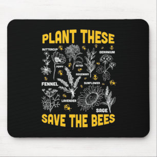 Beekeeper Gift Plant These Save The Bees Mouse Pad
