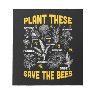 Beekeeper Gift   Plant These Save The Bees Notepad