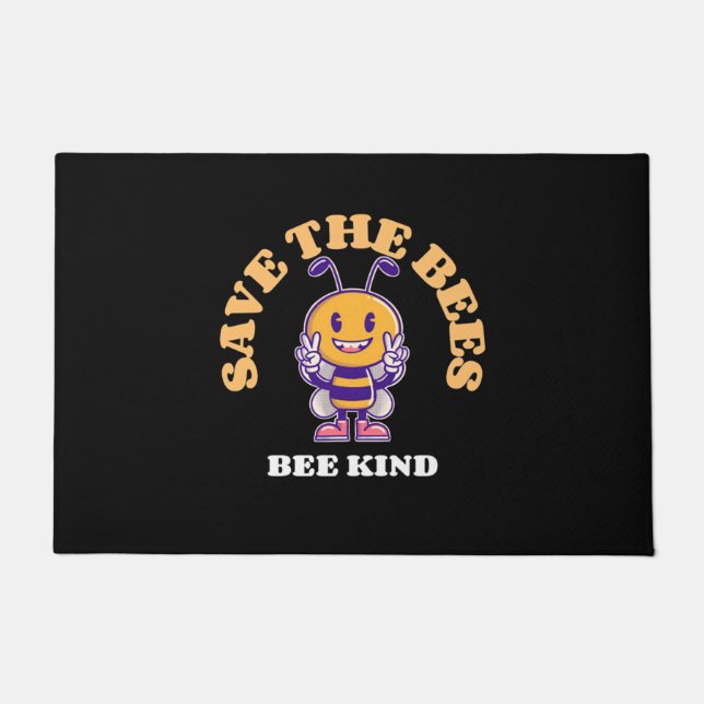 Beekeeper Gift | Save The Bees Be Kind Doormat (Front)