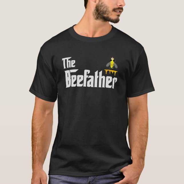 Beekeeper Gifts Honey Bees, Beefather Funny Hive H T-Shirt (Front)