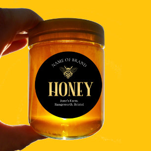 Beekeeper Gold Honey Stickers –Classic Round Honey
