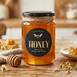 Beekeeper Gold Honey Stickers –Classic Round Honey
