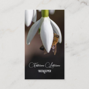 Beekeeper Honey Apiarist honey bee white flower Business Card