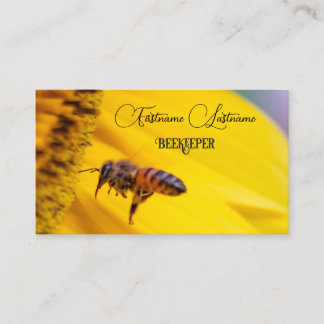 Beekeeper Honey Apiarist honey bee yellow flower Business Card