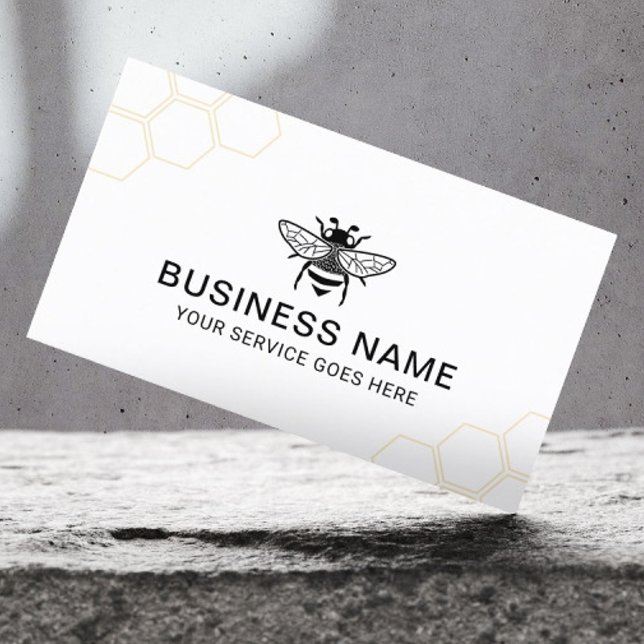 Beekeeper Honey Bee Apiary Honeycomb Professional Business Card (Creator Uploaded)