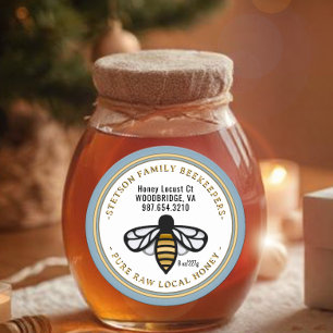 BEEKEEPER HONEY HONEYBEE LOGO  CLASSIC ROUND STICKER