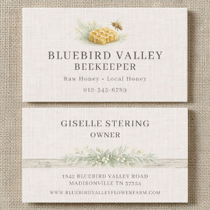 Beekeeper Honey Shabby Chic Linen Country Business Card