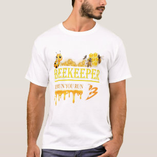 Beekeeper – If I run, you run – Bee – Beekeeping T-Shirt