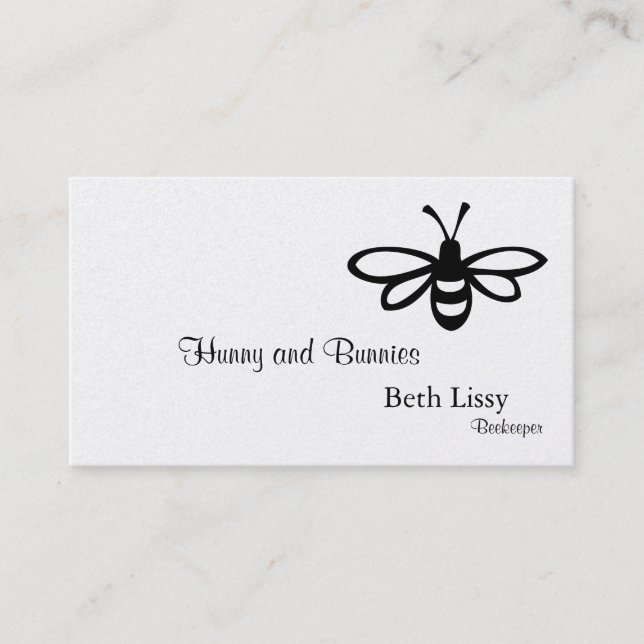 Beekeeper Line Art Bee Business Card (Front)
