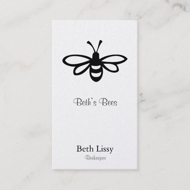 Beekeeper Line Art Bee Business Card (Front)