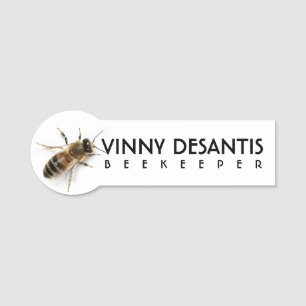 BEEKEEPER NAME BADGE with honeybee