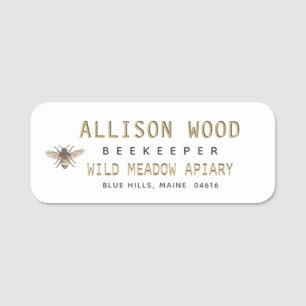 BEEKEEPER NAME TAG with Honeybee