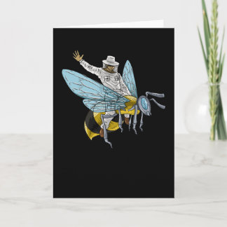 Beekeeper On Honeybee bee keeper Funny Card