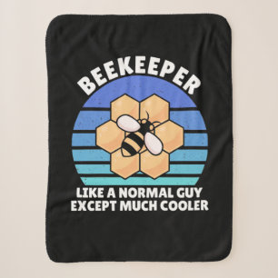 Beekeeper Retro Vintage Sherpa Blanket