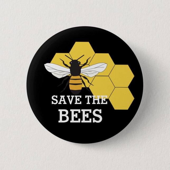 Beekeeper Save the Bees Button (Front)