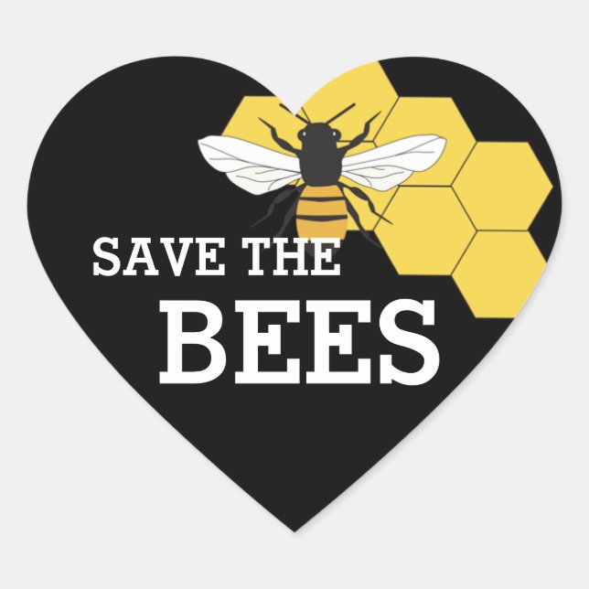 Beekeeper Save the Bees Heart Sticker (Front)