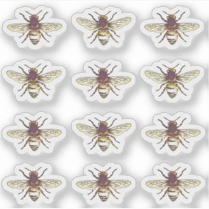 Beekeeper Vintage Gold Honeybee Waterproof Label