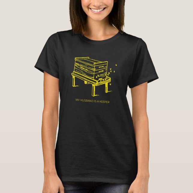 Beekeeper Wife Pun Honey Bee Beehive T-Shirt (Front)