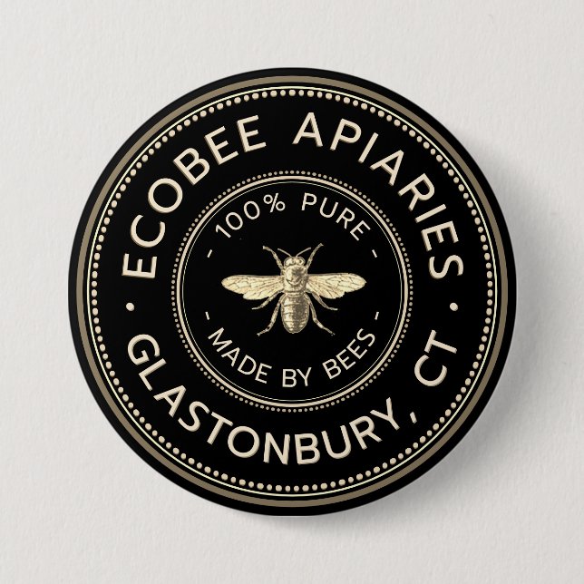 Beekeeper's Honey Promotion Name Tag Farmer Market 7.5 Cm Round Badge (Front)