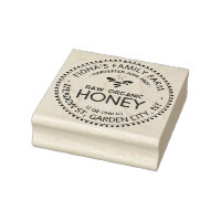 Beekeeper's Honey Stamp with Vintage Skep Apiary