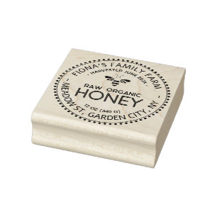 Beekeeper's Honey Stamp with Vintage Skep Apiary