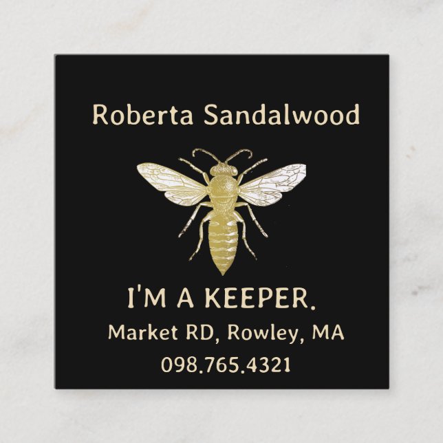 Beekeeper's I'M A KEEPER Queen Bee Business Card  (Front)