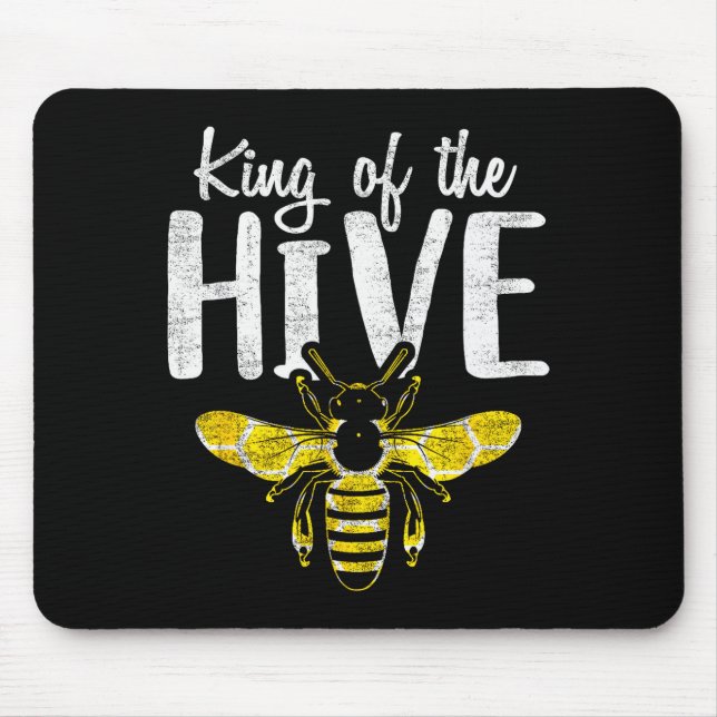 Beekeepers King Of The Hive Funny Bee Whisper Gift Mouse Pad (Front)