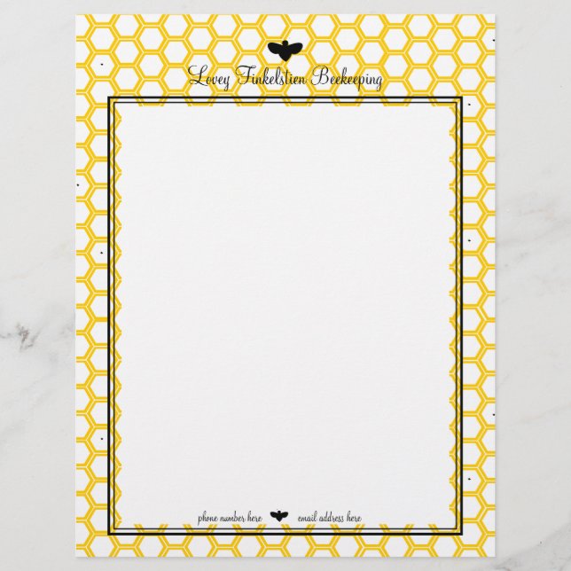 Beekeeper's Paper Letterhead Design (Front)